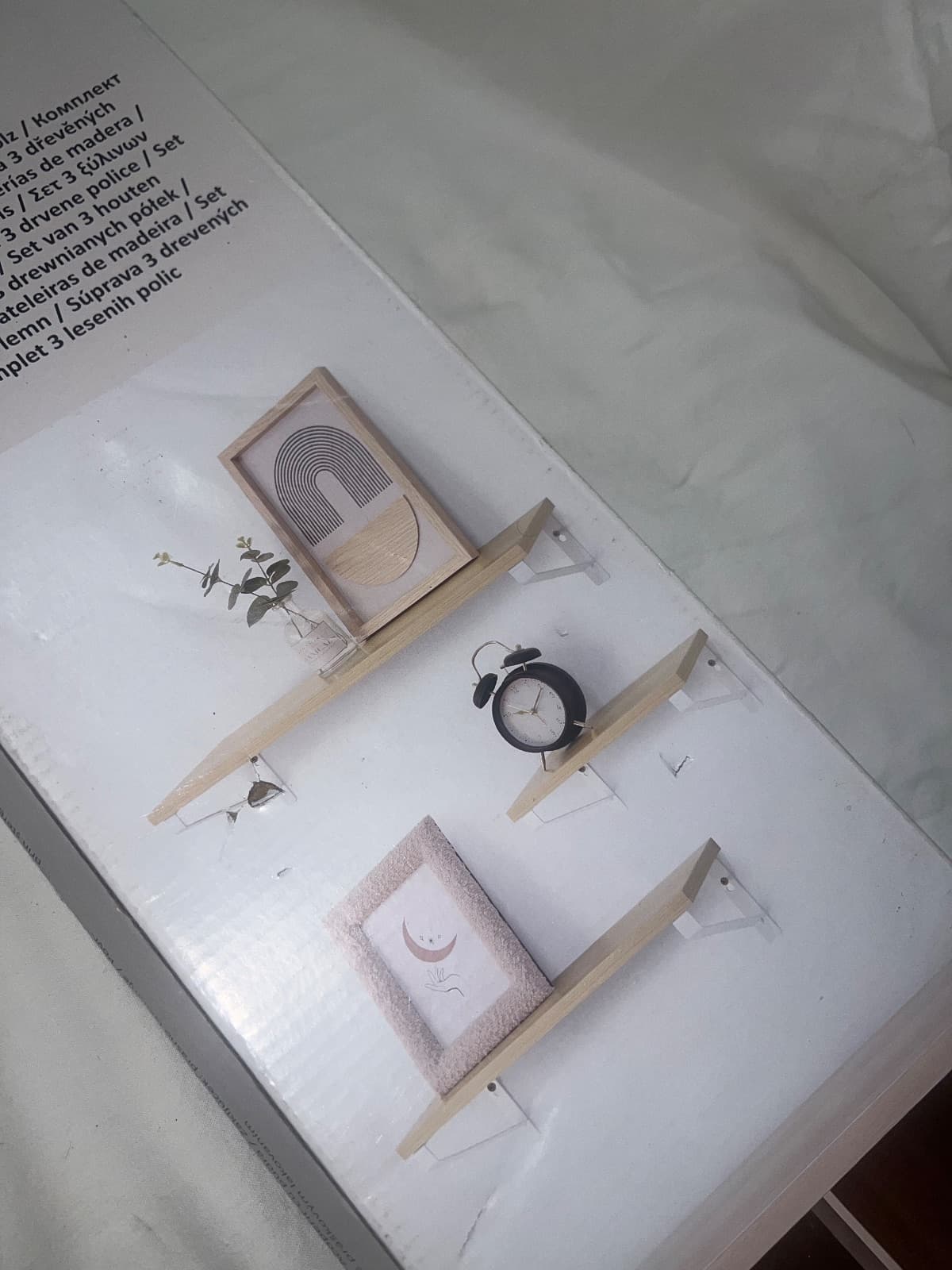 Set di 3 Scaffali da Parete in Legno