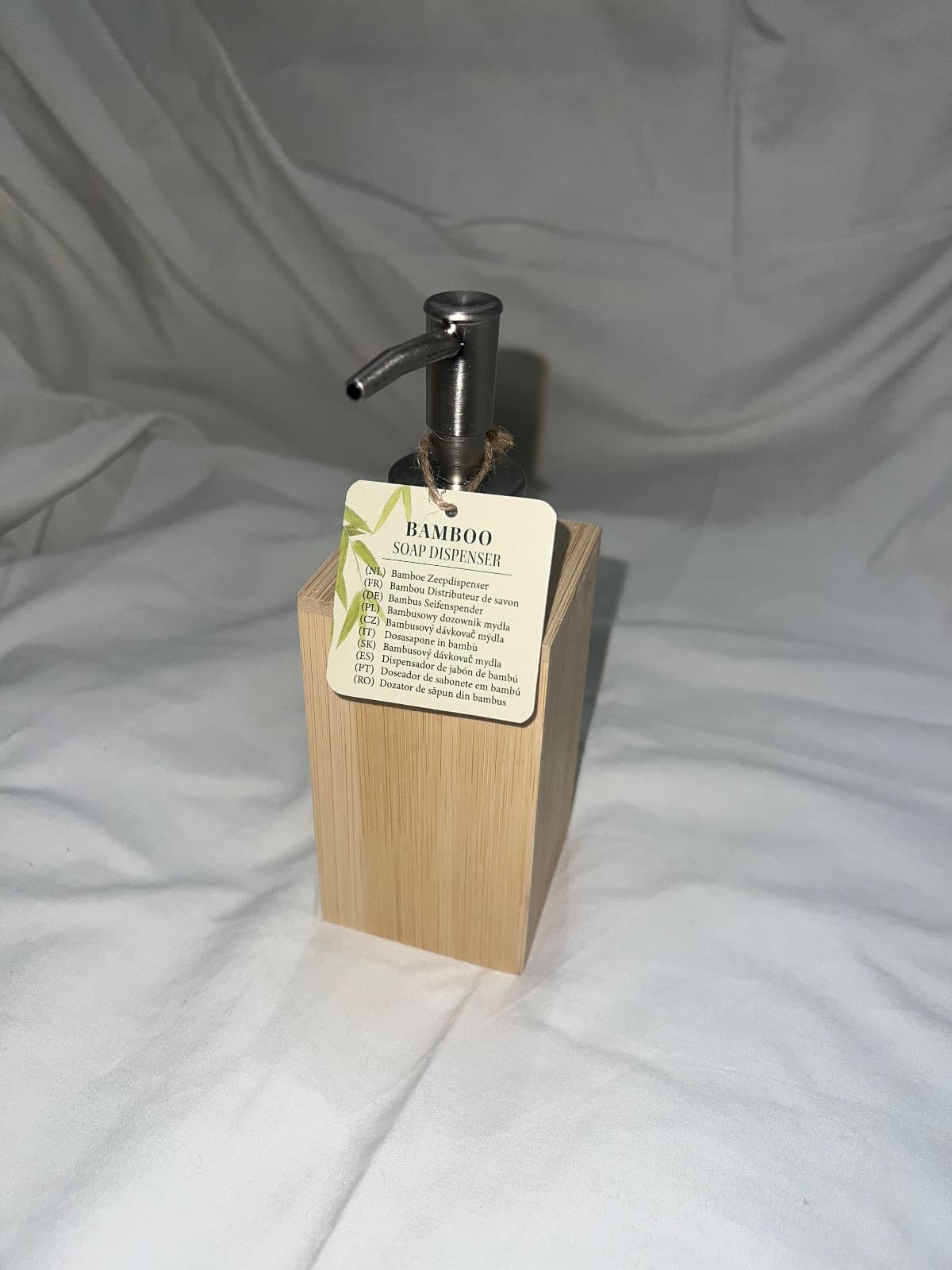 Dosatore di Sapone Bamboo con Pompa in Acciaio Inox